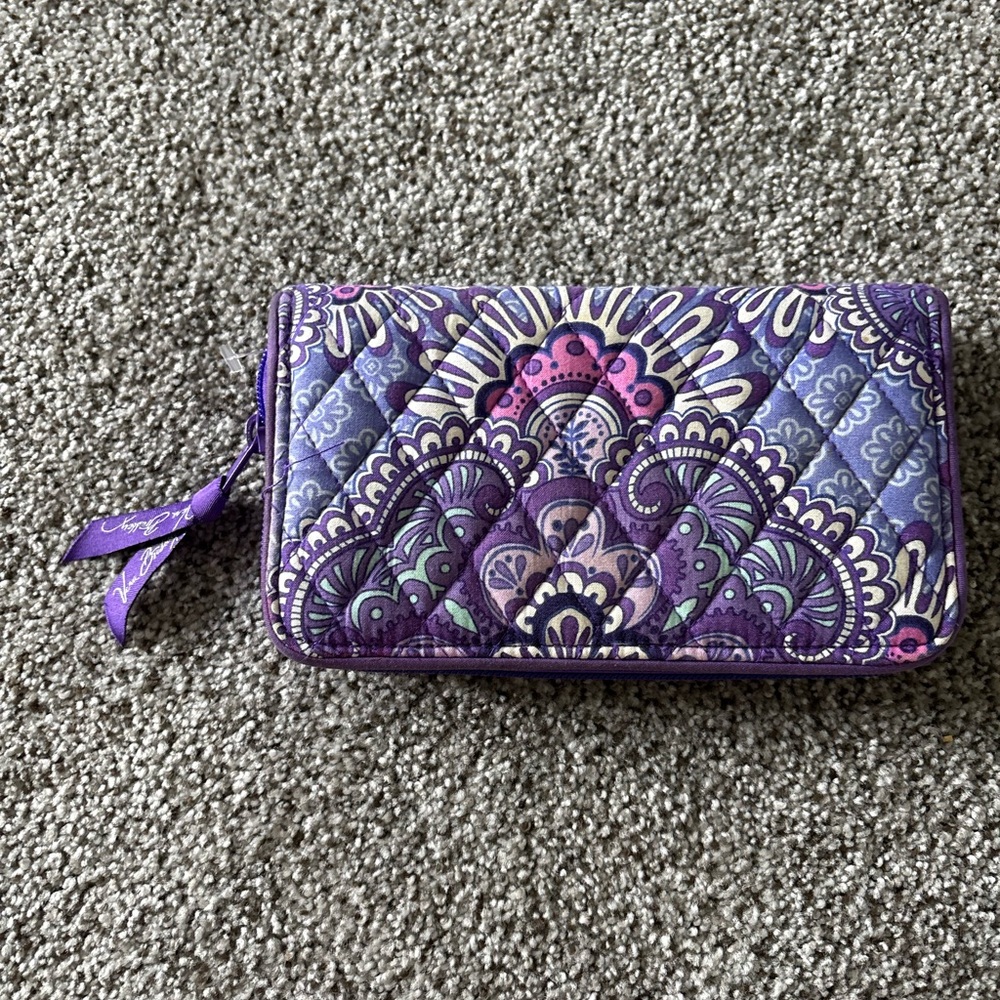 Vera Bradley Purple Quilted Wallet with Tassel